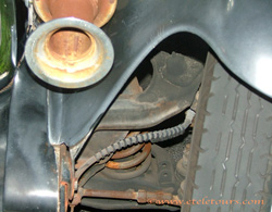 under the hood of old roadster