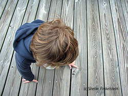 little boy inspects
